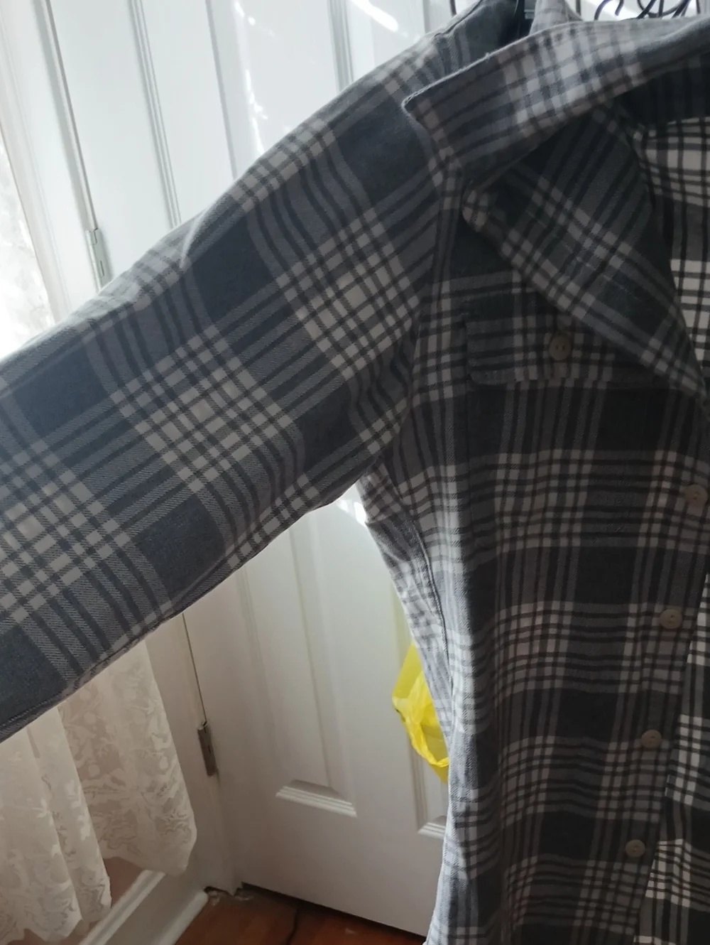 J. Crew Gray Plaid A-Line Button-Front Skirt